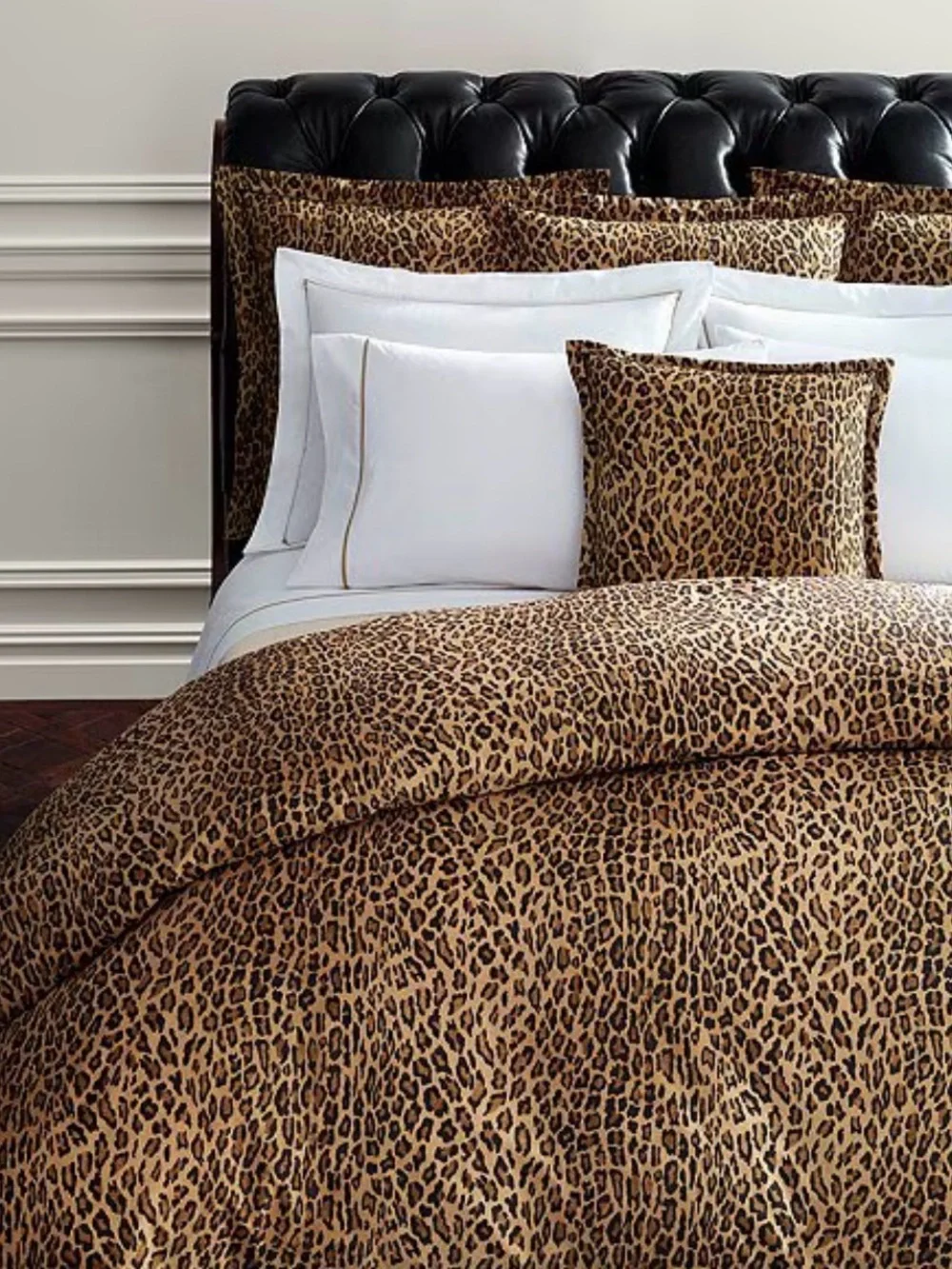 Ralph Lauren Montgomery Leopard Print Bedding in Brown and Black